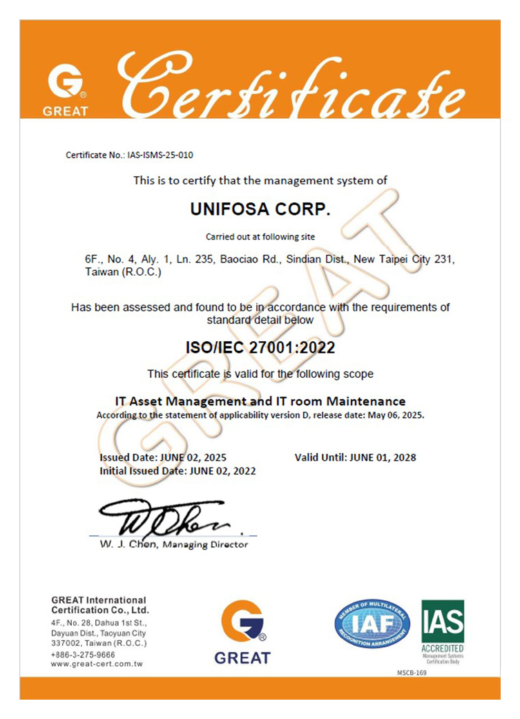 cerfificate-unifosa-iso-iec-27001